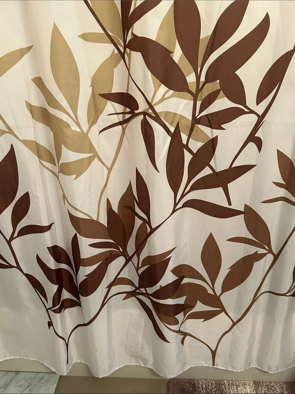 Neutral Leaf Shower Curtain - Brown & Tan